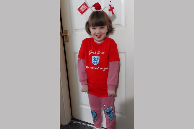 A Sweet Caroline-themed England t-shirt for Holly.