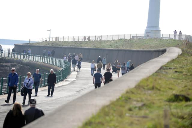 Visitors to Seaburn enjoying the warm weather and the easing of lockdown rules.