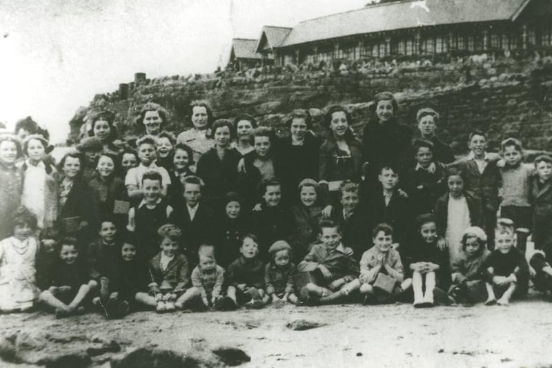 Evacuated children from Sacred Heart School with teachers in Scarborough. Do you know someone who was evacuated from the town. Photo: Hartlepool Museum Service