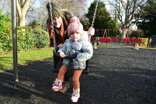Opened in the 1880s, the park has a Woodland Walk to explore or you could enjoy a go on the swings like Fai and daughter Heidi.