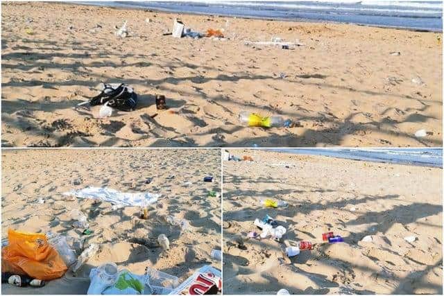 Litter left behind on Sunderland beaches earlier this week.