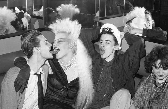 Angela Farley, dancer with Frankie Goes to Hollywood, headed north from Liverpool for a night out at Maestro's after hearing about the club. She wasn't disappointed. Picture by Simon Clegg.