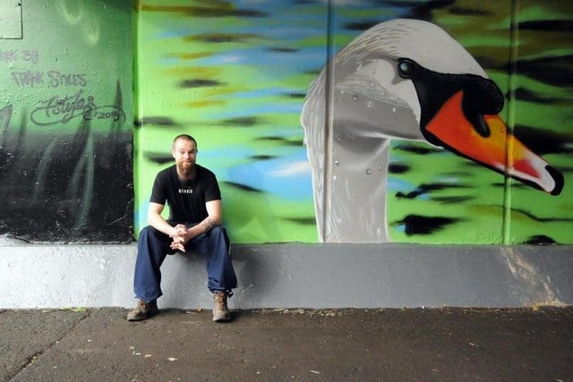 Not usually a beauty spot, but Frank has brightened up Barnes Subway with a series of animal murals.