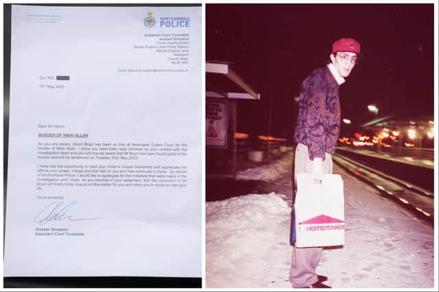 George Heron and his letter of apology from Northumbria Police