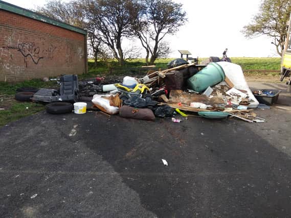 Rubbish dumped at Tunstall Hills car park in April 2020. Illegal dumping became an increasing problem with the onset of lockdown.