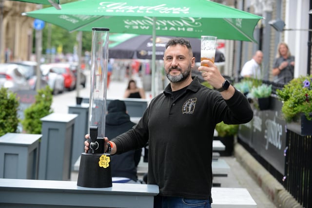 Angelo's is one of the Sunniside restaurants open across the weekend, where you can enjoy food indoors or al fresco on the terrace - with towers of beer available too.
Pictured is owner Federico Trulli.