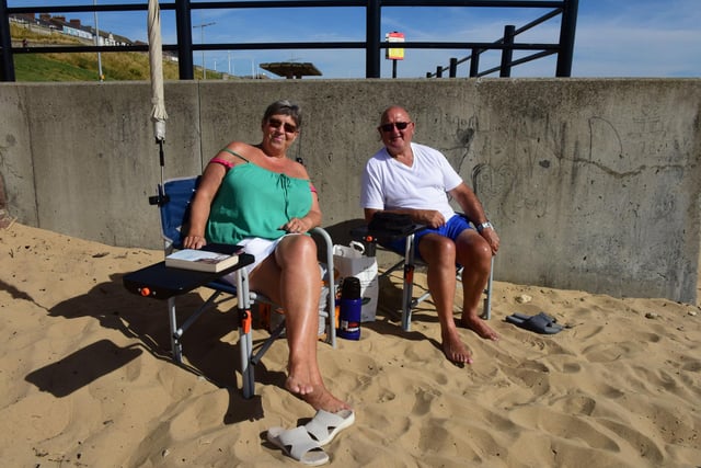 Mal and Sue Eccles of Sunderland relax
