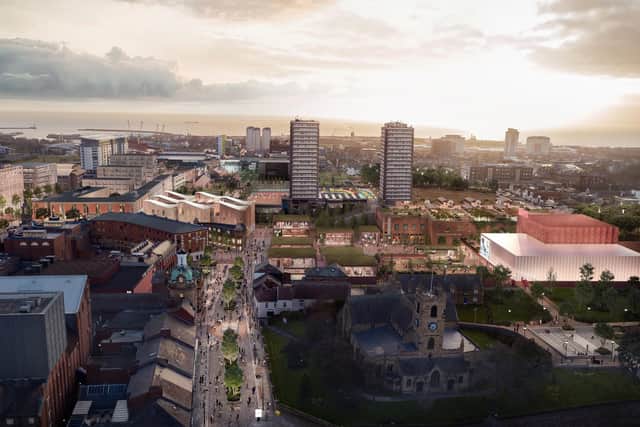 How the proposed new arena on the former Crowtree site could look. Picture: Creo.