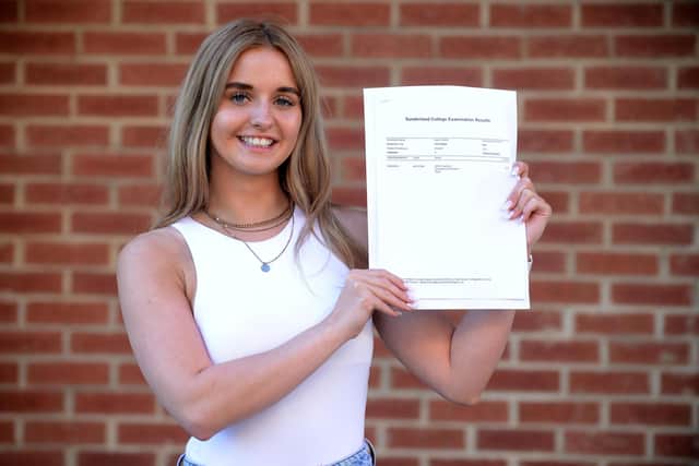 Sunderland College Bede Campus student Tia Anderson receives A*, A and a distinction* on her A level results.
