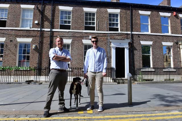 Transformation of number 35 West Sunniside building into an arts space. Mark Burns-Cassell and Vincent Todd.