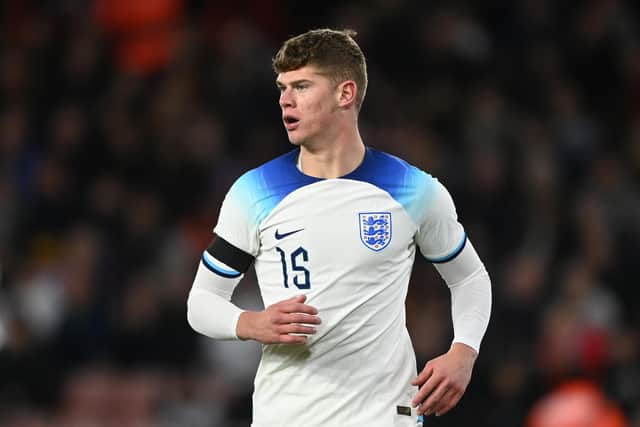 Charlie Cresswell of England during the International Friendly between England U21 and Germany U21 at Bramall Lane on September 27, 2022.
