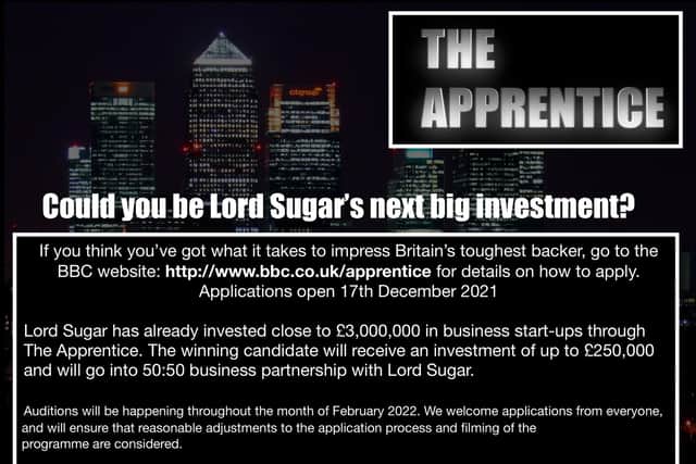 Applications are open for the next series of The Apprentice.