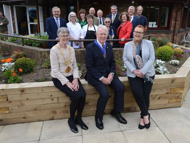 Mayor of Sunderland Coun Dorothy Trueman (front left), consort Coun Harry Trueman and Coun Claire Rowntree with members of the team