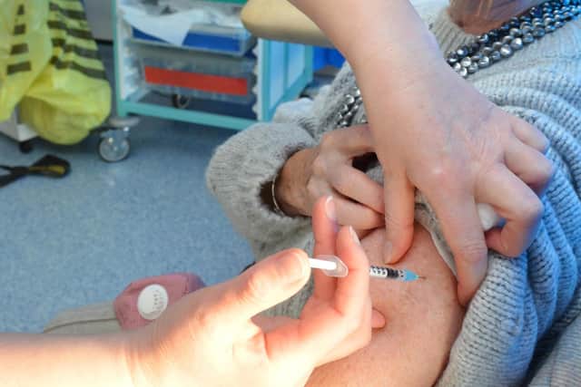 A patient being given a vaccine in Sunderland.
