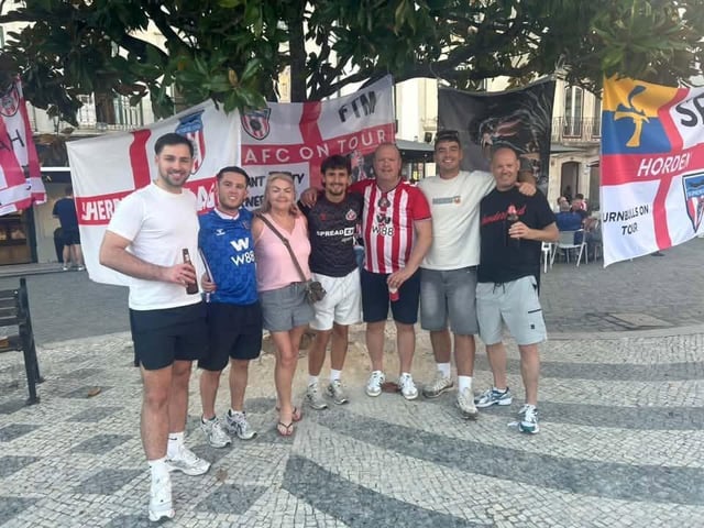 Mackems land in Portugal.