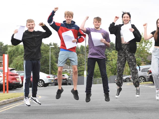 Oxclose Community Academy pupils celebrate their GCSE exam results.