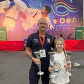 Karate kata gold medallist Millie Brown with Dokan Karate Association chief instructor Kevan Mitchinson.