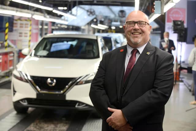 Sunderland City Council leader Graeme Miller at the Nissan press conference to unveil their new Envision-AESC battery plant.
