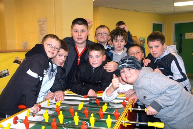 A game of table football at the A690 Indoor Youth Club at the Sandhill Centre in 2009.