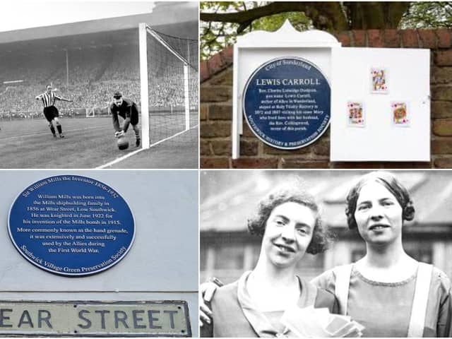 Blue plaques honouring notable people on Wearside