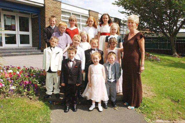 Staff and pupils were dressed up for their mini prom to mark the last day of school at Carley Hill Primary in 2004.