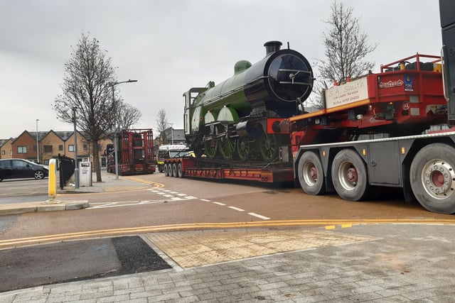 Engine number 251 arrives at Doncaster museum on the back of a lorry