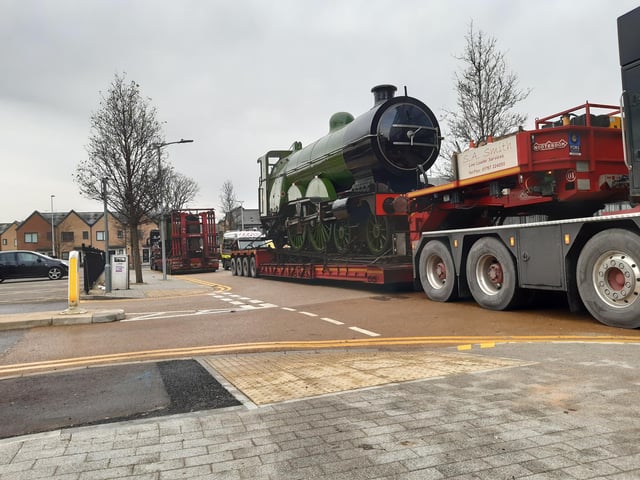 Engine number 251 arrives at Doncaster museum on the back of a lorry