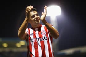 Reece James of Sunderland celebrates at the full-time whistle after the Sky Bet League One match between Gillingham and Sunderland at Priestfield Stadium on August 22, 2018 in Gillingham, United Kingdom.