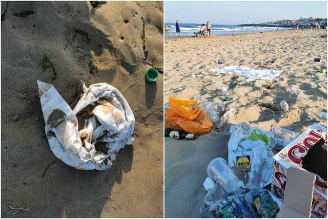 Some of the rubbish left on Sunderland's beaches in June. Image by Sunderland Council.