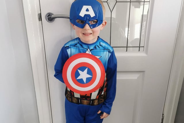 Oliver Hindmarsh takes a hero turn as Captain America.