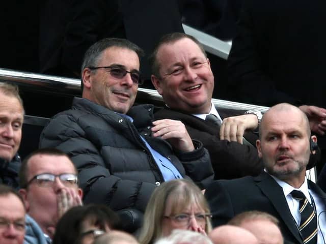 NEWCASTLE UPON TYNE, ENGLAND - OCTOBER 20: Mike Ashley, Newcastle United owner is seen in the stands prior to the Premier League match between Newcastle United and Brighton & Hove Albion at St. James Park on October 20, 2018 in Newcastle upon Tyne, United Kingdom.  (Photo by Jan Kruger/Getty Images)