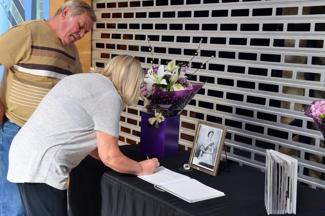 People have been signing the book of condolence at The Bridges Shopping Centre.