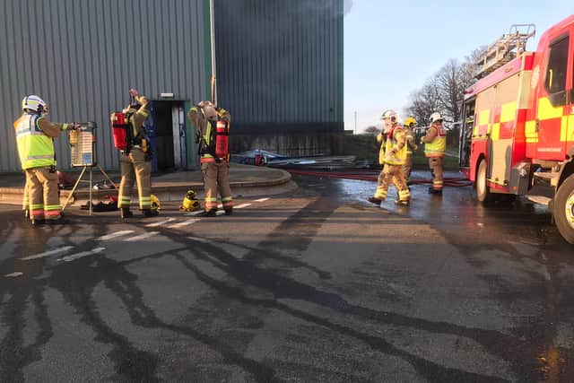 Tyne and Wear Fire and Rescue Service shared this photo of its firefighters at the scene of the blaze.