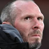 SUNDERLAND, ENGLAND - JANUARY 11: Lincoln manager Michael Appleton looks on during the Sky Bet League One match between Sunderland and Lincoln City at Stadium of Light on January 11, 2022 in Sunderland, England. (Photo by Stu Forster/Getty Images)