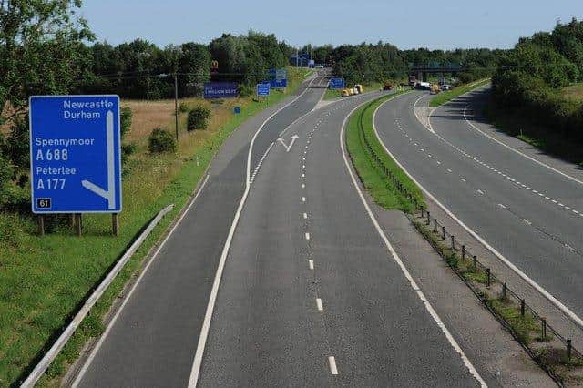 The A1(M) in Durham where the fatal crash happened.