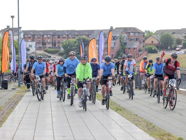 Just some of the hundreds of competitors in Sunday's event.