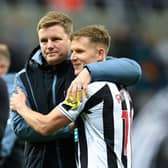 Newcastle United head coach Eddie Howe and winger Matt Ritchie.