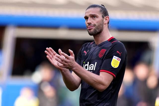 West Bromwich Albion's Andy Carroll applauds the fans after the Sky Bet Championship match at St Andrew's, Birmingham. PA picture.