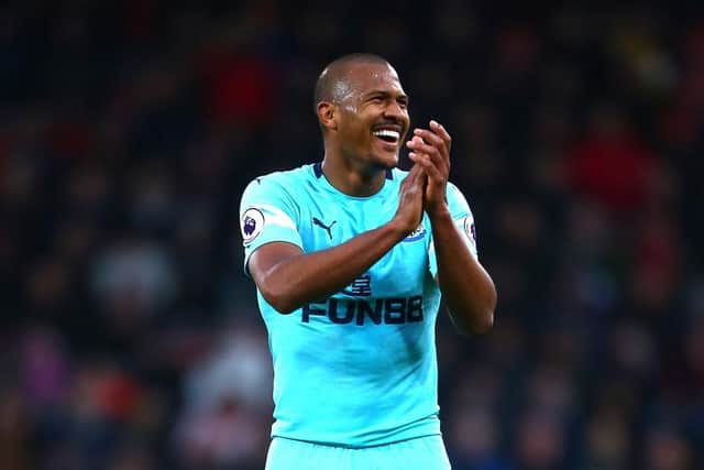 BOURNEMOUTH, ENGLAND - MARCH 16: Salomon Rondon of Newcastle United acknowledges the fans after the Premier League match between AFC Bournemouth and Newcastle United at Vitality Stadium on March 16, 2019 in Bournemouth, United Kingdom. (Photo by Jordan Mansfield/Getty Images)