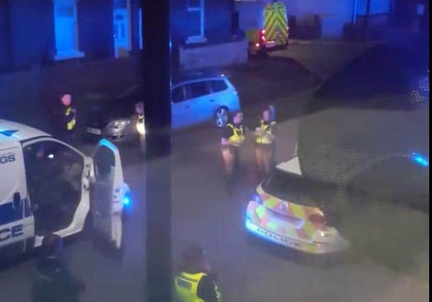 A still of a video taken after Northumbria Police were called to Carley Road in Southwick last night.