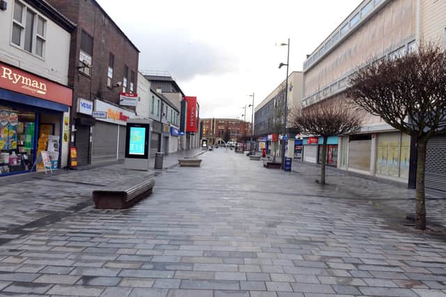 Sunderland city centre, pictured on the first day of Lockdown 3.