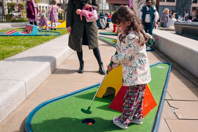 As part of the Summer in the City events, there will be free crazy golf sessions on July 27 an August 10 and 24 in Keel Square.