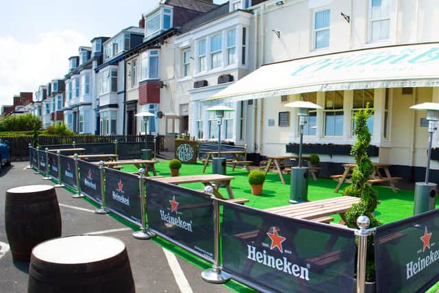 The front car park at the Roker has been turned into a beer garden