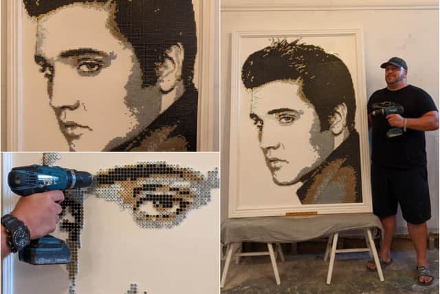 Made of around 12,500 screws, the artwork took Darren three months of complete.