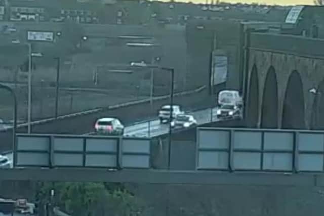 Traffic is now clear heading southbound across the Queen Alexandra Bridge following an earlier police incident. Photo: North East Live Traffic.