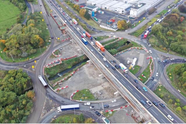 Six ten-tonne girders will be added to the side of the bridge carrying the A1 over the Kingsway Roundabout at junction 67 (Coal House) near Gateshead over the next three weeks.
