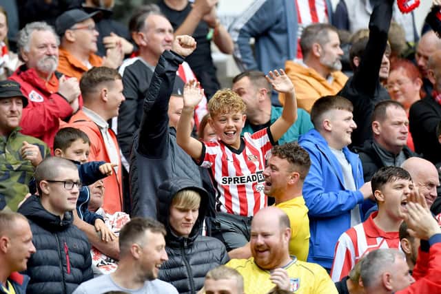 Sunderland fans celebrate Jack Clarke's opening goal