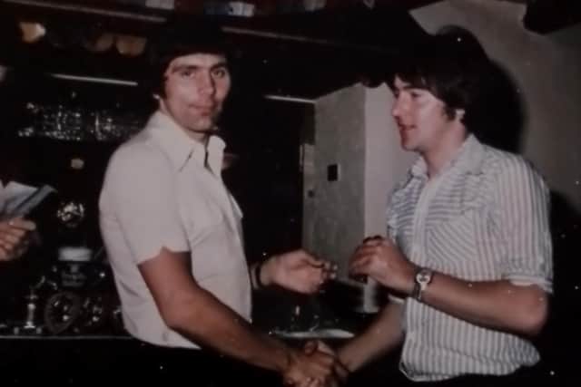 Ronnie got to meet Wembley hero Ian Porterfield in 1974.