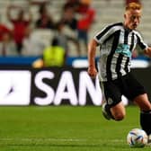 Matty Longstaff of Newcastle United FC in action during the Eusebio Cup match between SL Benfica and Newcastle United at Estadio da Luz on July 26, 2022 in Lisbon, Portugal.  (Photo by Gualter Fatia/Getty Images)