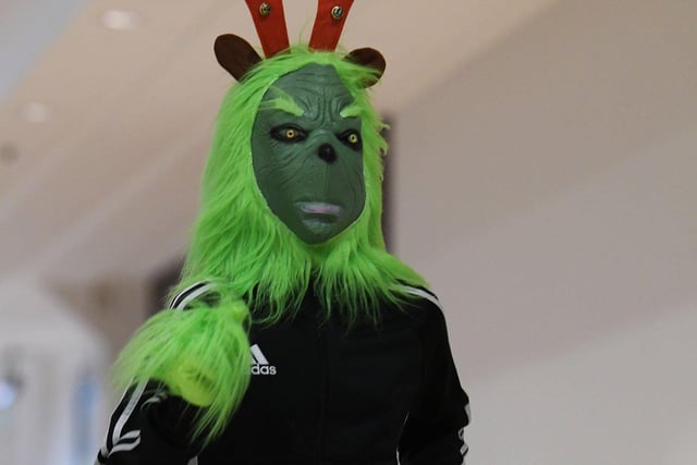 Maybe not everyone was in the festive spirit. One runner dressed as the Grinch.